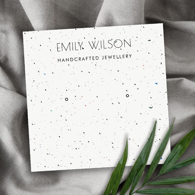 VITTERRAZO STRUKTUR STUD EARRING VISNING LOGOTYP FYRKANTIGT VISITKORT (Skapare uppladdad)