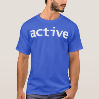 Vittext för aktiv minimal typografi t shirt