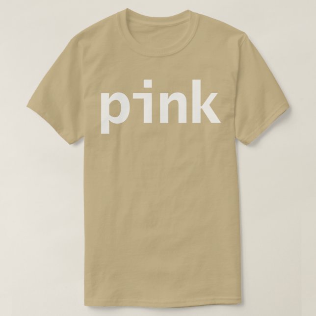 Vittext för rosa minimal typografi t shirt (Design framsida)