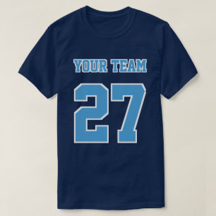 Vittextkonturer för idrottsteamets Namn-nummer, Gr T Shirt