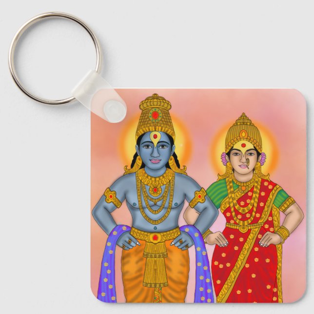 Vitthal Rukmini Keychain Nyckelring (Framsida)