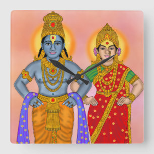 Vitthal Rukmini-klocka Fyrkantig Klocka