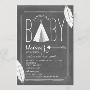 VitTipi + Fjäderbaby shower Inbjudningar