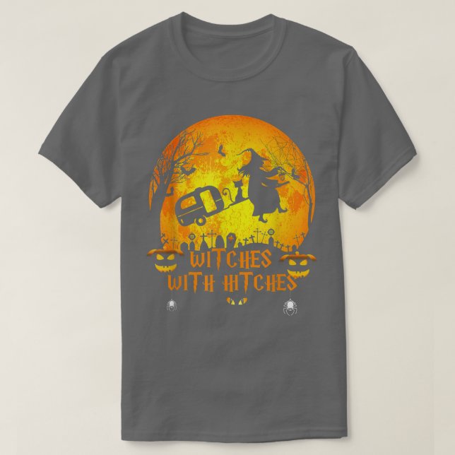 Vittnen med Hitches Funny Halloween Camping Gifts T Shirt (Design framsida)