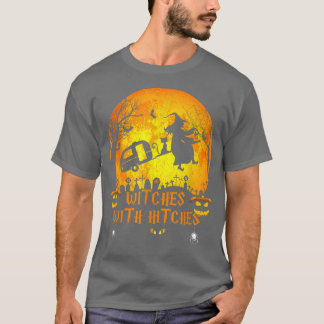 Vittnen med Hitches Funny Halloween Camping Gifts T Shirt
