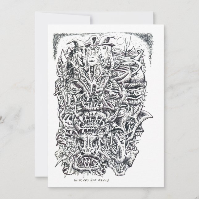 Vittnen och Djävulen, av Brian Benson Flat Card (Framsida)