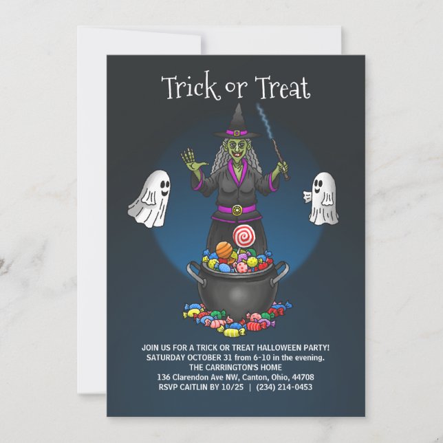 Vittnen och Spöken Bus eller godis Halloween fest Inbjudningar (Framsida)