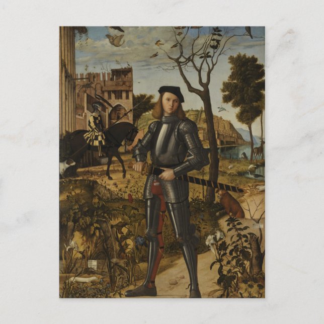 Vittore Carpaccio - Young Knight i ett landskap Vykort (Framsida)
