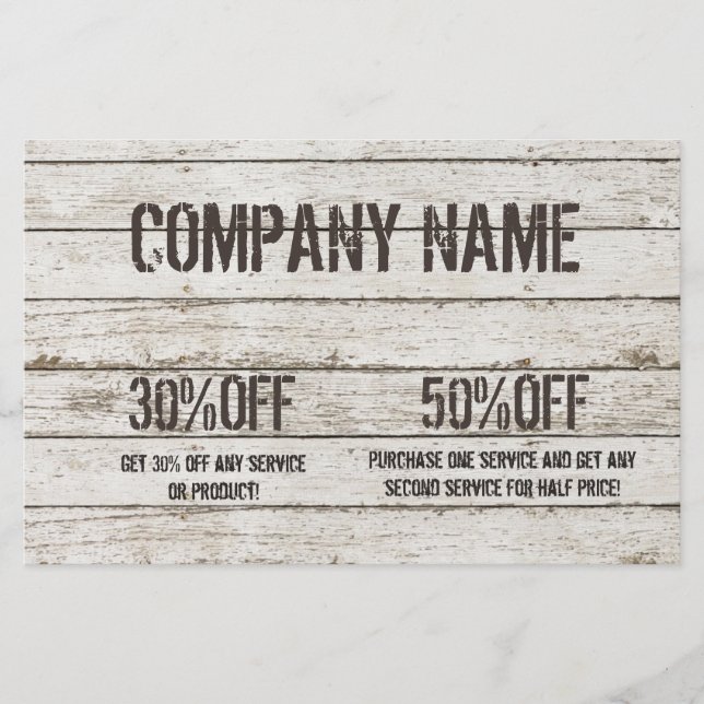 Vittrad Trä Snickeri hantverkare konstruktion Flygblad (Framsidan)