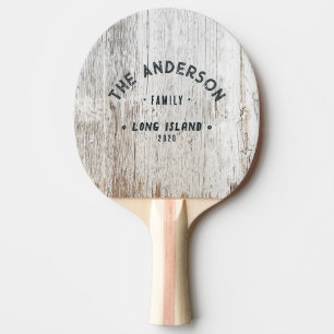 Vittrad Vitkalkad Vintage Strand Familjenamn Pingisracket