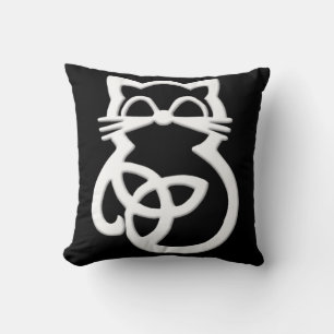 Vittrinitet Knot Celtic Cat Dekorativ kudde