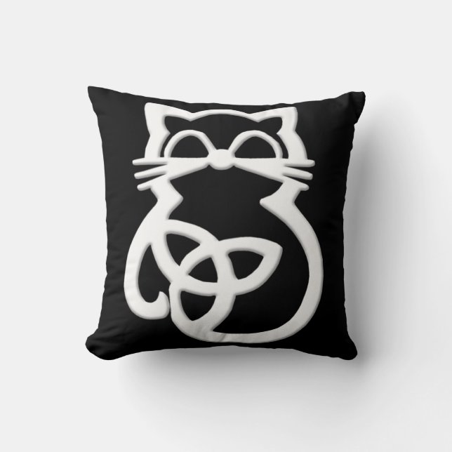 Vittrinitet Knot Celtic Cat Dekorativ kudde (Framsida)
