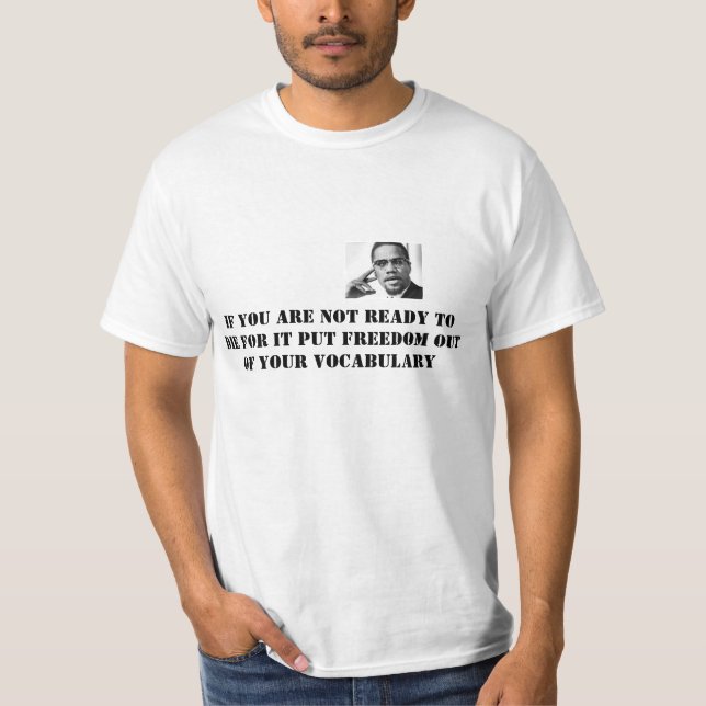 vittshirt för malcom x tee shirt (Framsida)