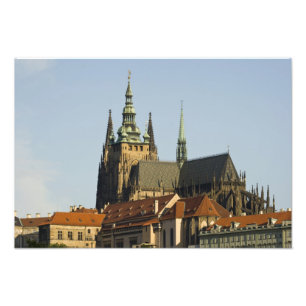 Vituskatedralen och Prag slott, en av Fototryck