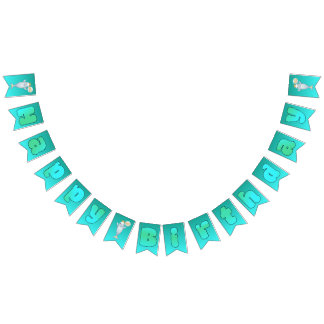 Vitval Boo Grattis på födelsedagen Girlang Banner Vimplar