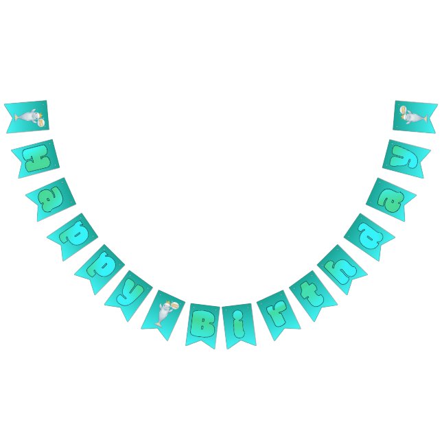 Vitval Boo Grattis på födelsedagen Girlang Banner Vimplar (Alla)