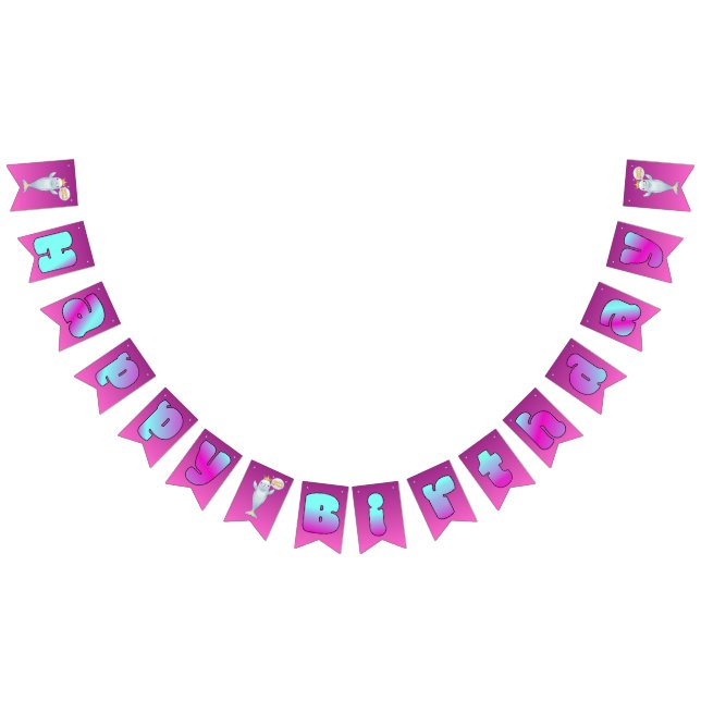 Vitvalsfest Banderoll för födelsedagsfirande~Belua Vimplar (Alla)