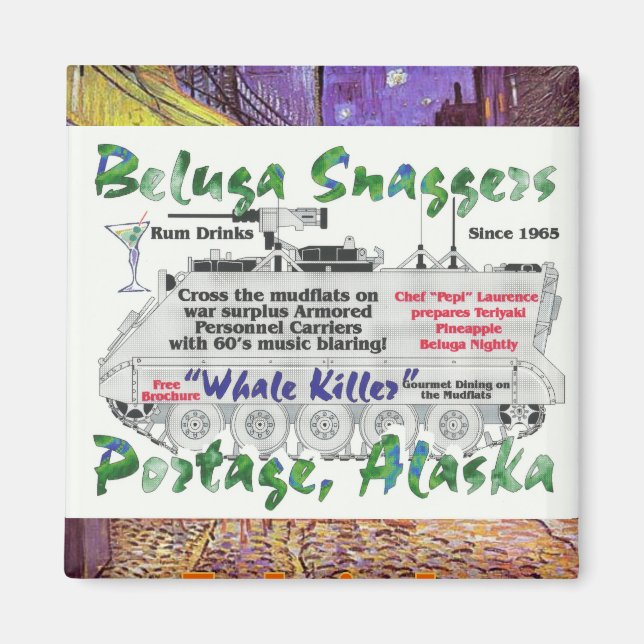 Vitvalsfiskare Portage Alaska Magnet (Framsidan)