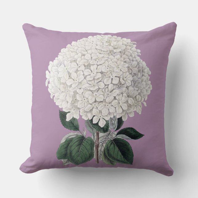 Vitvanlig hortensia dämpar kudde (Framsida)