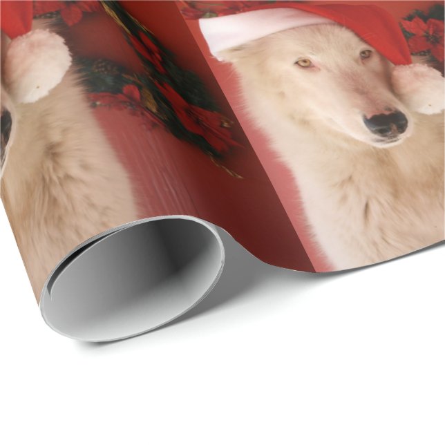 Vitvarg Santa Presentpapper (Rullad Hörn)