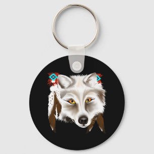 Vitvargansikte Keychain Nyckelring