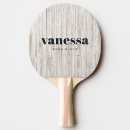 Vitvättat Trä Minimal Modern Klassisk Namn Pingisracket