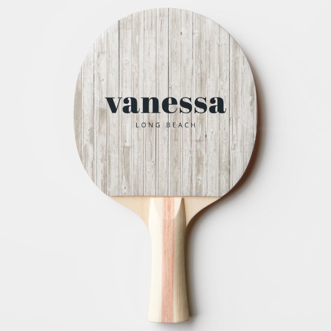 Vitvättat Trä Minimal Modern Klassisk Namn  Pingisracket (Baksidan)