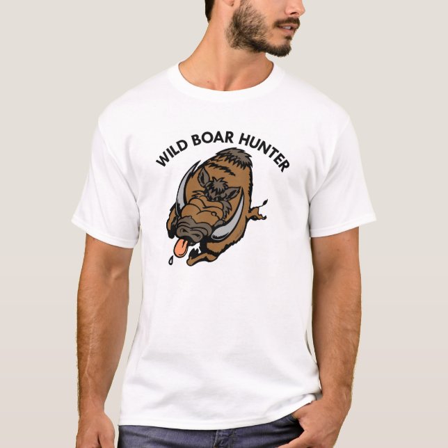 Vitvildsvinjägare Tee Shirt (Framsida)