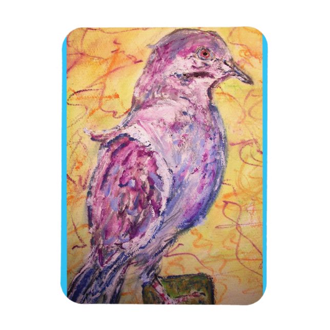 Vitvingad Dove art Magnet (Vertikal)