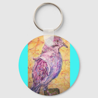 Vitvingad Dove art Nyckelring