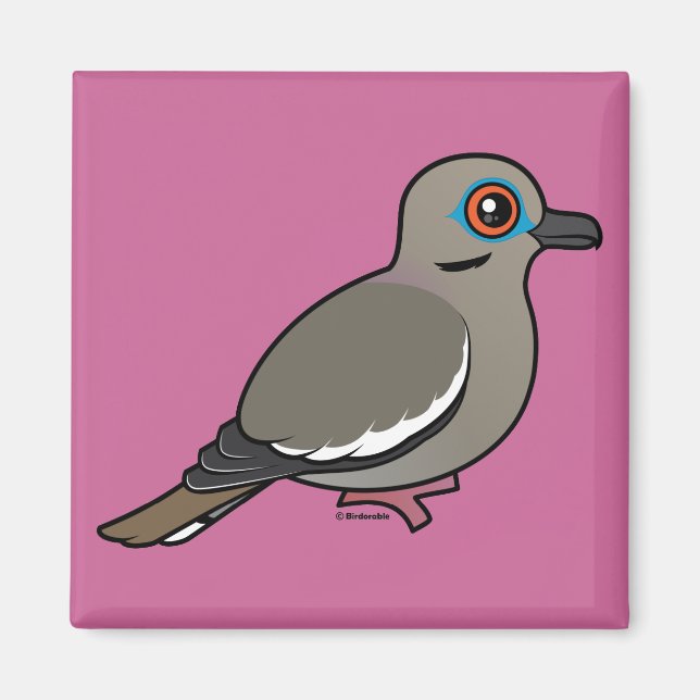 Vitvingad duva magnet (Framsidan)