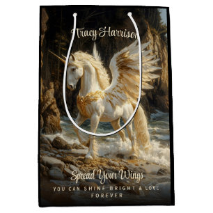 Vitvingad Unicorn Mythical Ocean Fantasy Horse