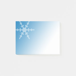 VitvinterSnowflake på lutningblått Post-it Block