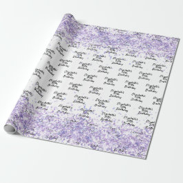 Vitviolett lavender glitter namn presentpapper