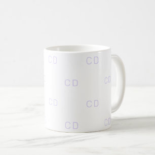 Vitviolett monogram initialer mönster kaffemugg