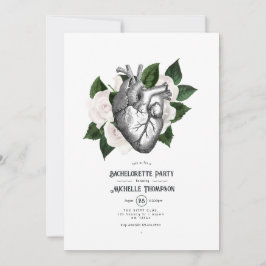 Vitvit Blommigt Gothic Bachelorette Party Inbjudningar