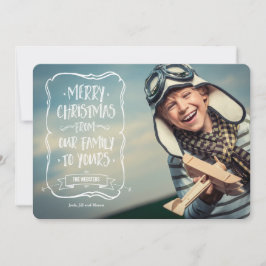 Vitvit jul Hälsning till dig Julkort