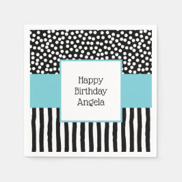 Vitvit Mönster med Aqua Pappersservett