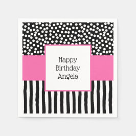 Vitvit Mönster med Rosa Pappersservett