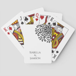 Vitvit och svart Bröllop Casinokort