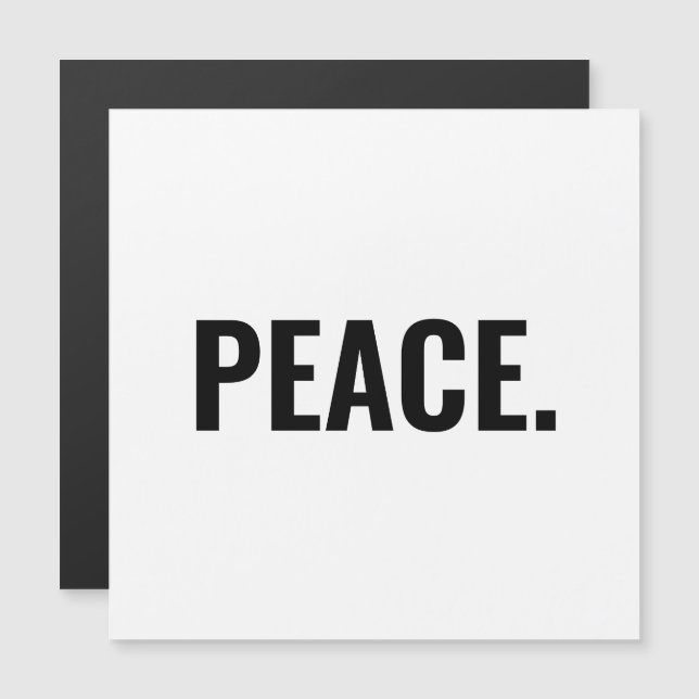 Vitvit och svart text minimalistisk magnet (Fram/baksida)