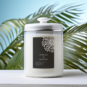 Vitvit på svart, färglös ljus-etikett mat etikett