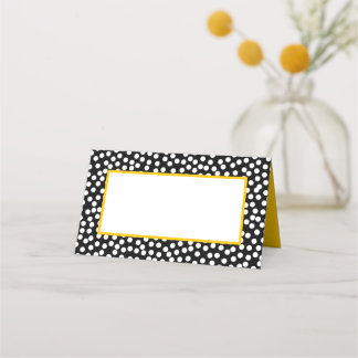 Vitvit Polka dots med Gult Placeringskort