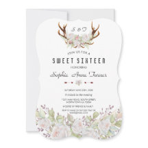 Vitvit Rosa Blommor Antlers Sweet 16