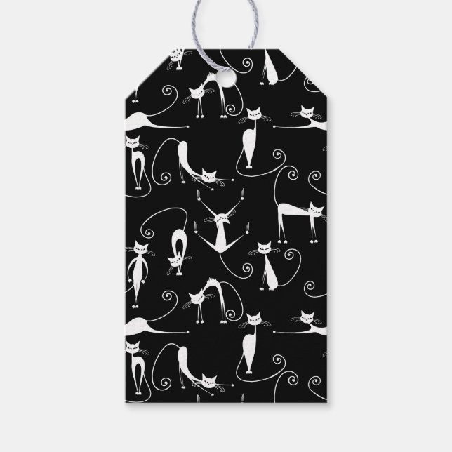 Vitvit Smala Cat Mönster A Gift för dig Presentetikett (Framsidan)