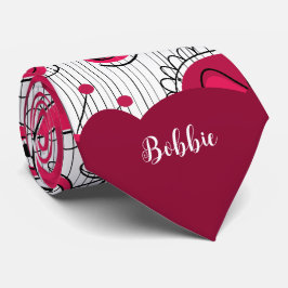 Vitvita vithjärtan blommor blommigt namn slips