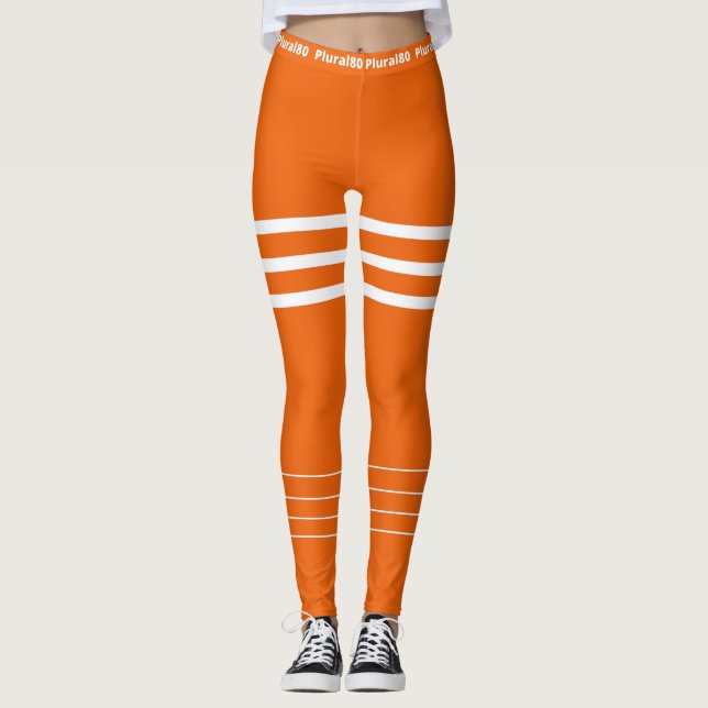 Vitworkout för orange av snyggt leggings (Framsida)