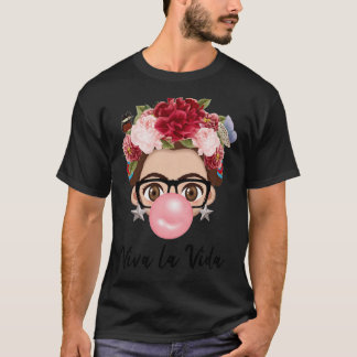 VIva ballong Frida Kahlo målarart för fläkt Esse T Shirt