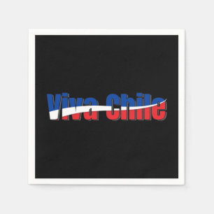 Viva Chile Patriotic Land Flagga Typography Pappersservett