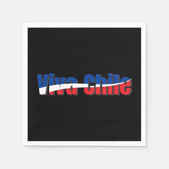 Viva Chile Patriotic Land Flagga Typography Pappersservett (Framsidan)